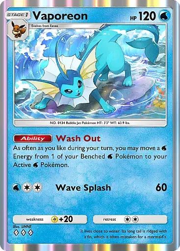 Vaporeon card